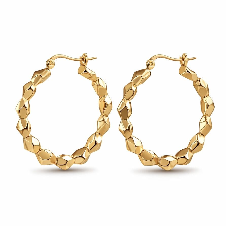 Halka topçuk gold küpe