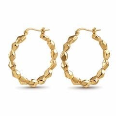 Halka topçuk gold küpe