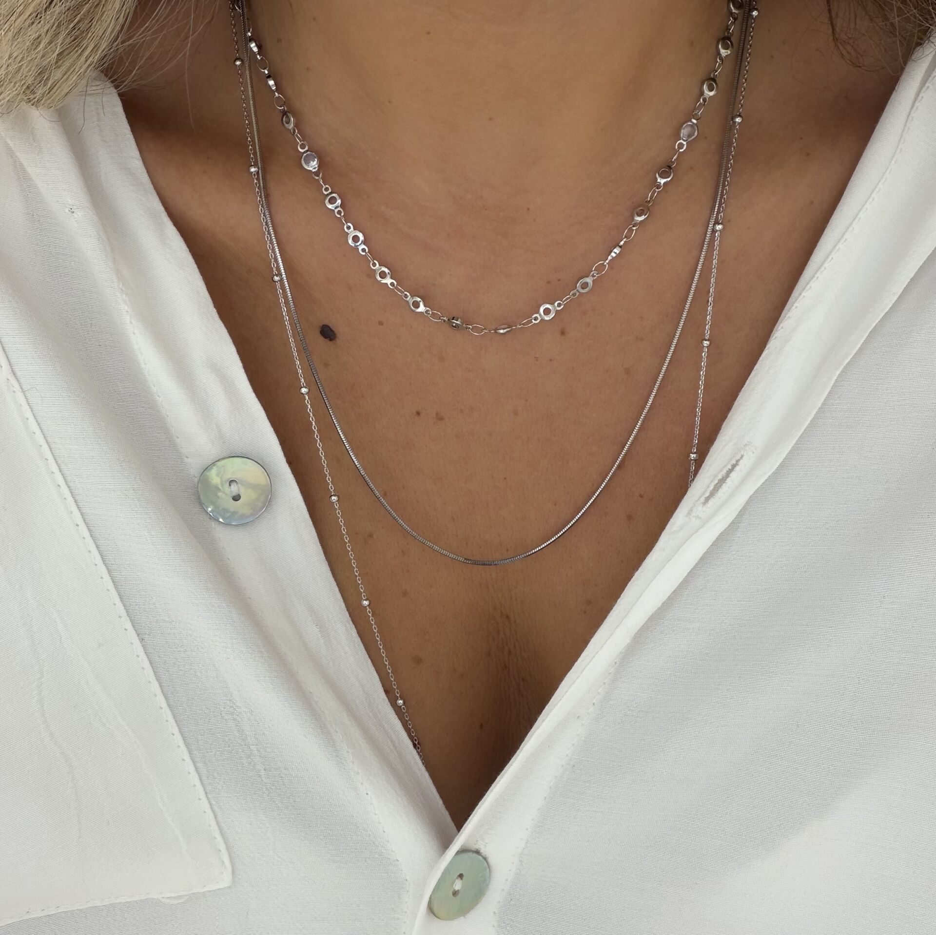 Gümüş rengi italyan zincir (50 cm)