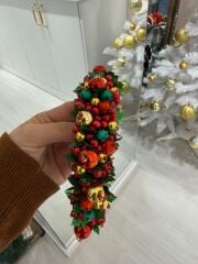 Süslemeli Yılbaşı Taçı(Yeşil Kadife Üzerine)