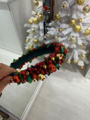 Süslemeli Yılbaşı Taçı(Yeşil Kadife Üzerine)