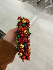 Süslemeli Yılbaşı Taçı(Kırmızı Kadife Üzerine)