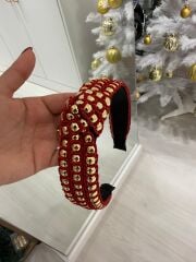 Kırmızı Gold Pullu Yılbaşı Taçı