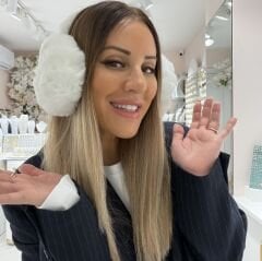 Krem rengi peluş kulaklık