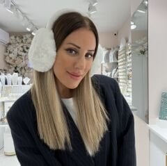 Krem rengi peluş kulaklık