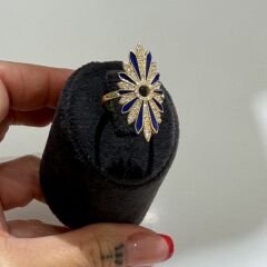 Lacivert Taşlı Yüzük