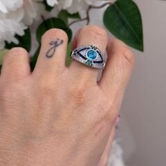 Sare Mavi Taşlı Yüzük