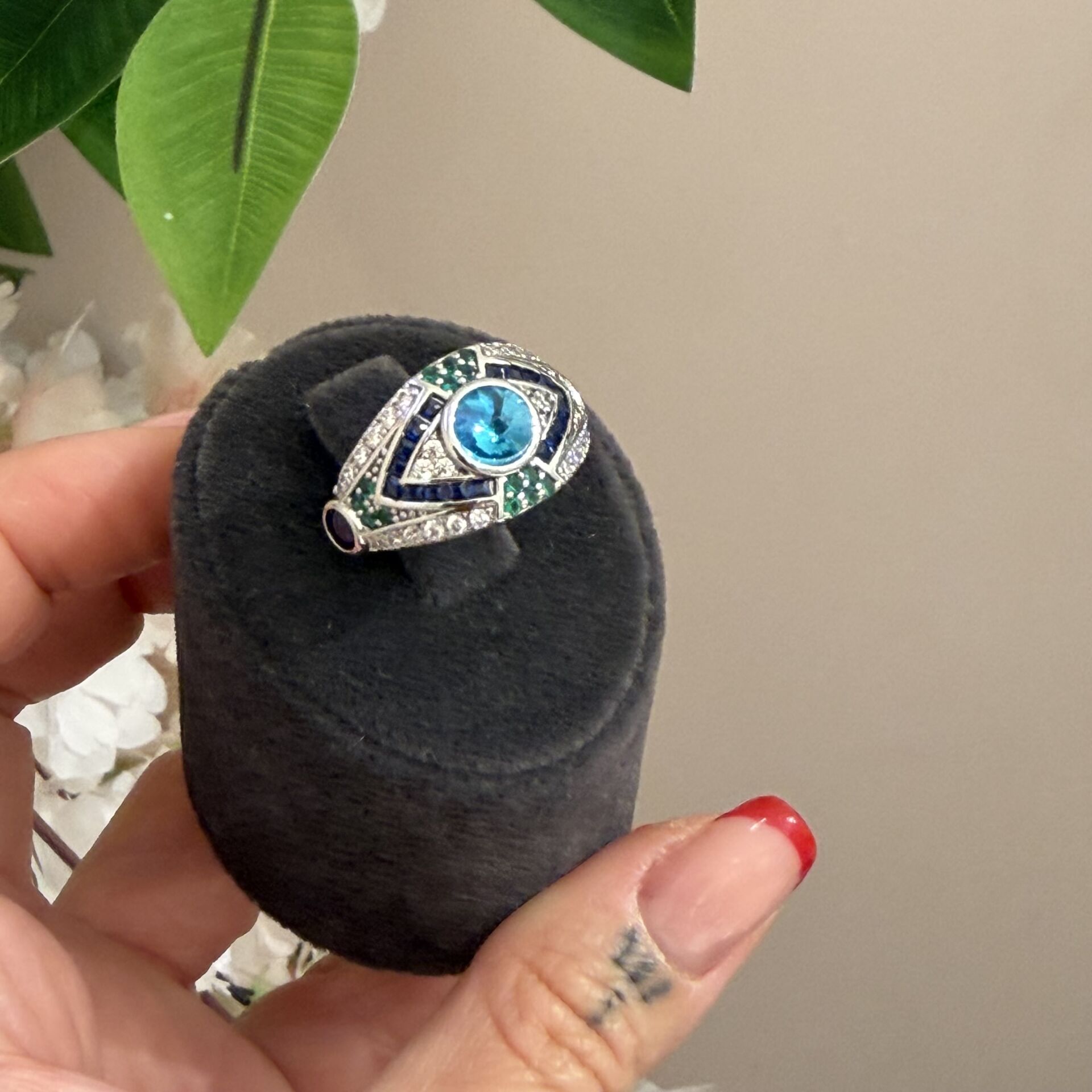 Sare Mavi Taşlı Yüzük