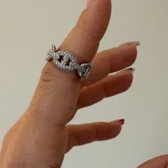 Herme Gümüş Rengi Yüzük