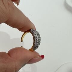 Taşlı serçe parmak yüzüğü