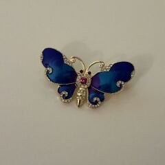 Mavi Kelebek Broş