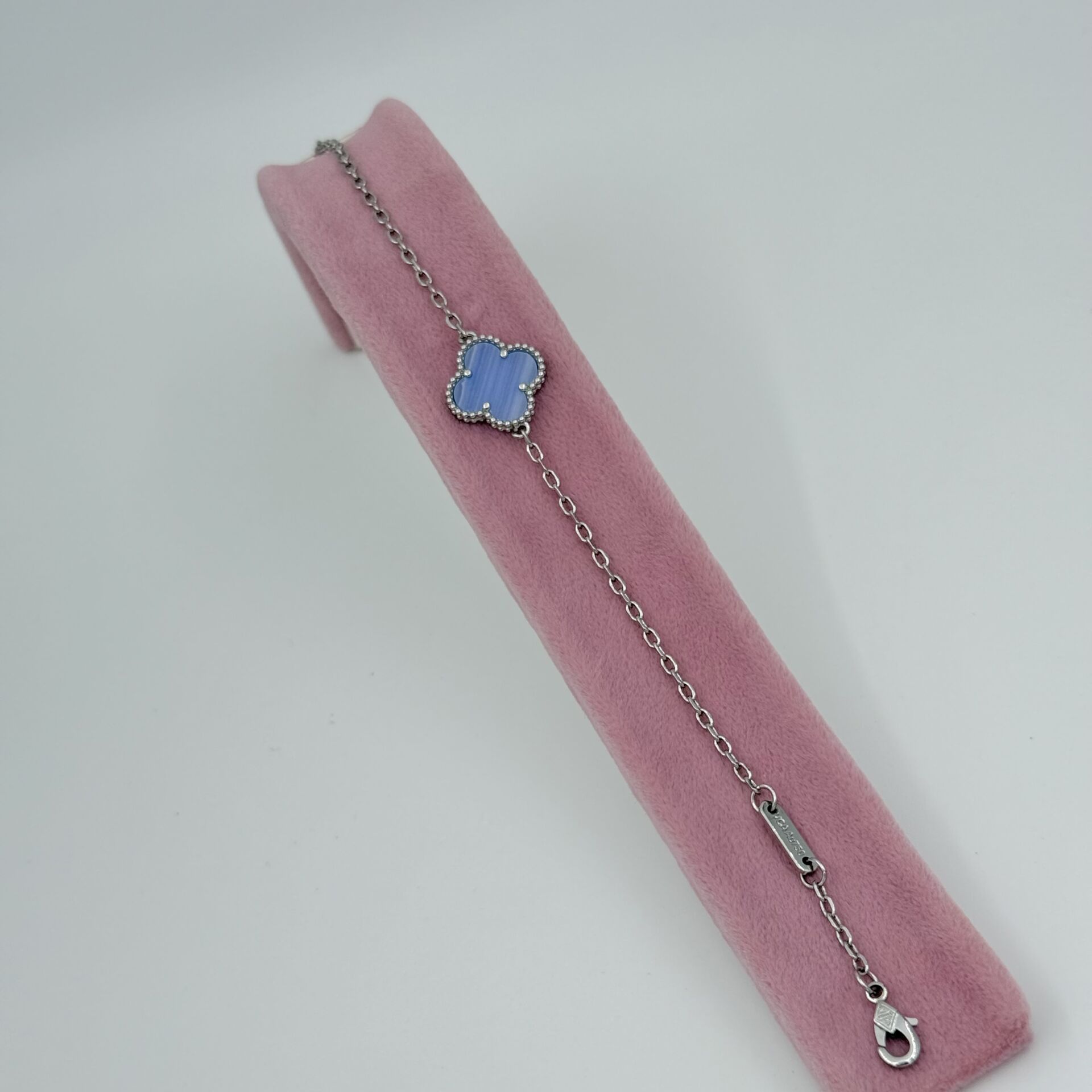 Yonca Tekli Bileklik Gümüş&Mavi