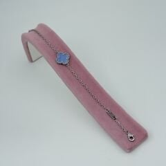 Yonca Tekli Bileklik Gümüş&Mavi