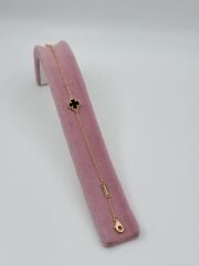 Yonca tekli küçük boy bileklik Gold&Siyah