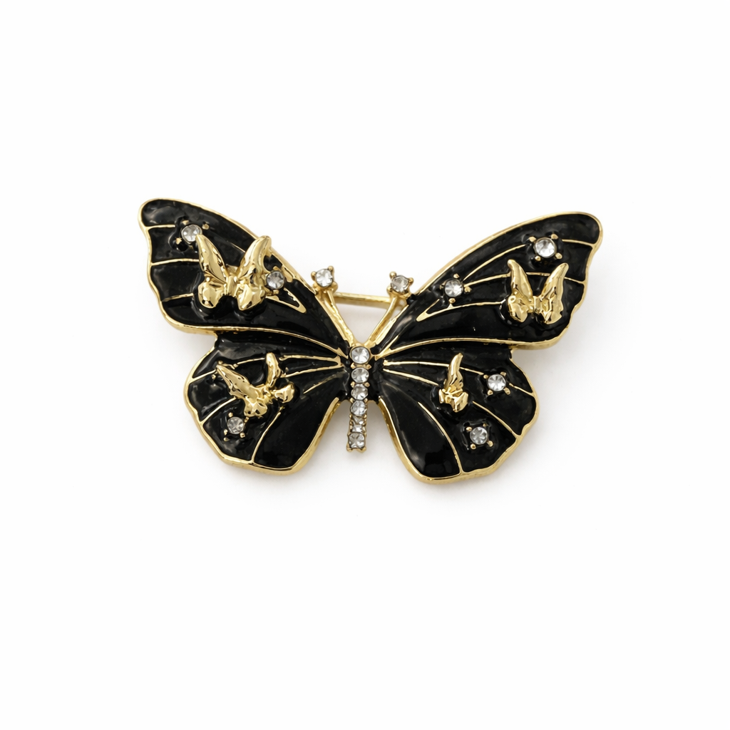 Siyah Kelebek Broş