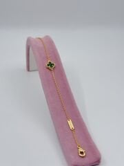 Yonca tekli Küçük boy bileklik Gold&Yeşil