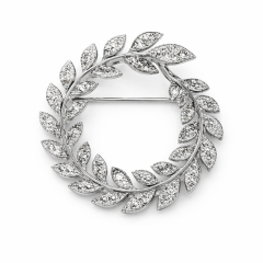 Yaprak şeklinde taşlı Broş