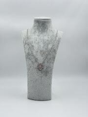 Yonca Kolye Gümüş Taş Gümüş Zincir