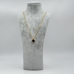 Yonca Küçük Boy Kolye Gold Siyah