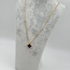 Yonca Küçük Boy Kolye Gold Siyah