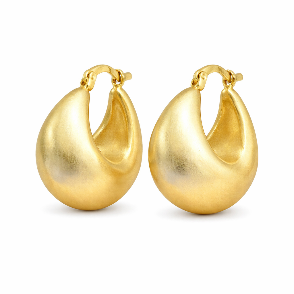 Alina Serisi Mat Topçuk Halka Küpe