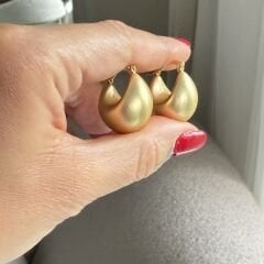 Alina Serisi Mat Topçuk Halka Küpe