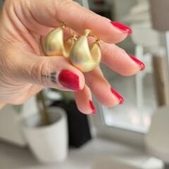 Alina Serisi Mat Topçuk Halka Küpe