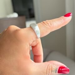 Alina Serisi Mat Gümüş Rengi Yüzük