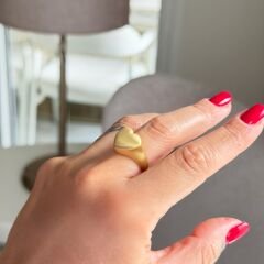 Alina Serisi Gold Kalpli Mat Yüzük