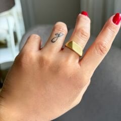 Alina Serisi Gold Düz Mat Yüzük