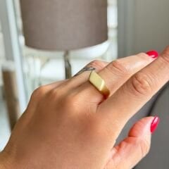 Alina Serisi Gold Düz Mat Yüzük