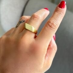 Alina Serisi Gold Düz Mat Yüzük