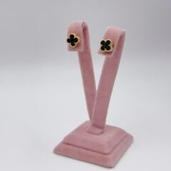 Yonca Küpe Gold Yeşil