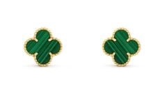 Yonca Küpe Gold Yeşil