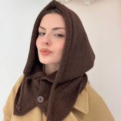 Acı Kahve Düğmeli Balaklava