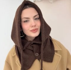 Acı Kahve Düğmeli Balaklava