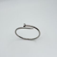 Carti Kalın Model Gümüş Çivi Bileklik