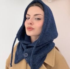 Lacivert Düğmeli Balaklava