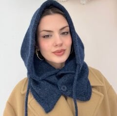 Lacivert Düğmeli Balaklava