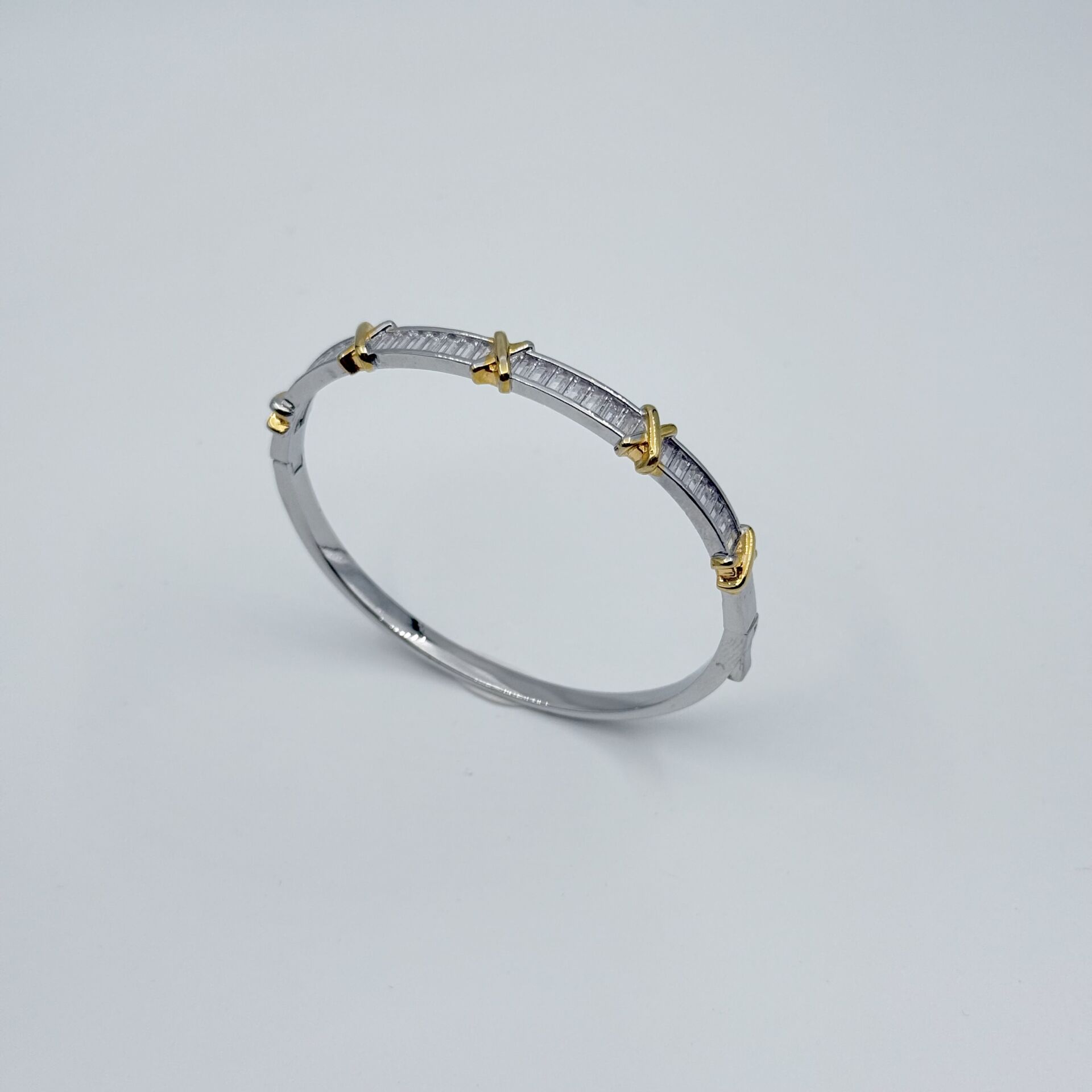 Tiff Taşlı Gold Kelepçe