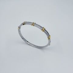 Tiff Taşlı Gold Kelepçe