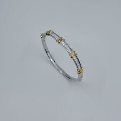 Tiff Taşlı Gold Kelepçe