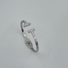 Tiff Gümüş Taşlı Kelepçe