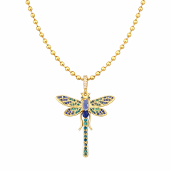 Gold Rengi Topçuk Zincirli Yusufçuk Kolye