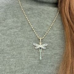 Gold Rengi Topçuk Zincirli Yusufçuk Kolye