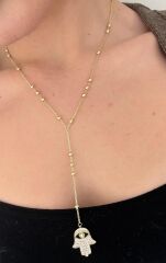 Şahika Gold Renk Y Kolye