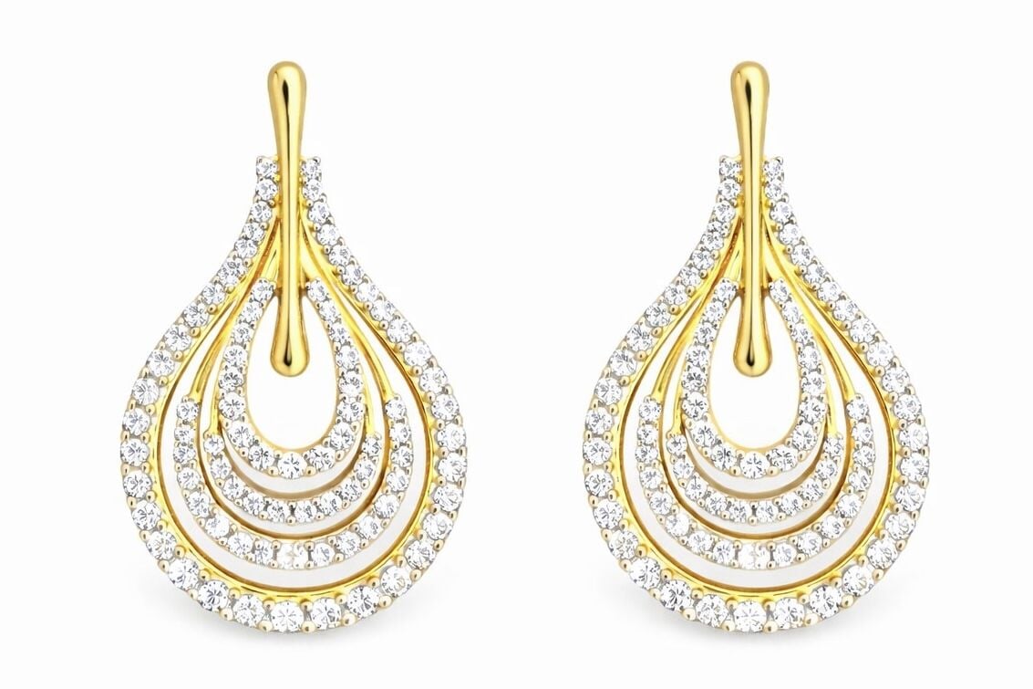 Margot Taşlı Gold Renk Küpe