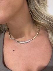 Camelie Gold Taşlı Choker