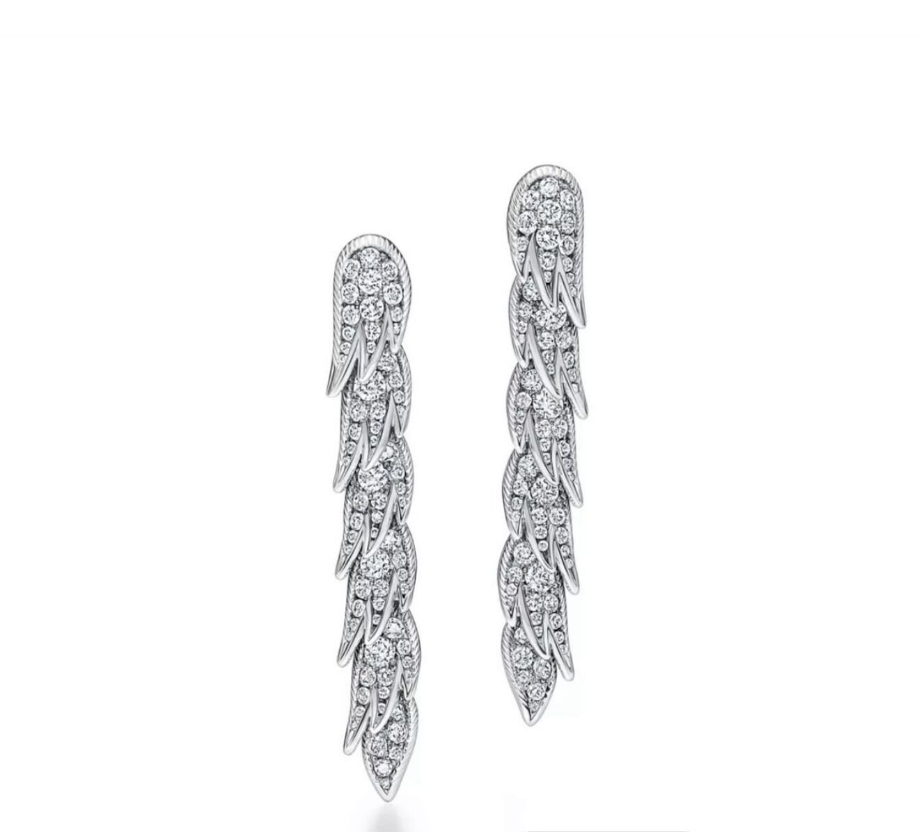 Tiff.Co Bird Serisi Gümüş Rengi Taşlı Küpe