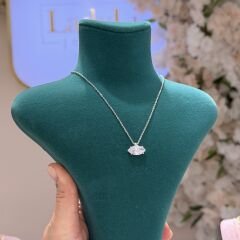 Markiz Kesim Taşlı Düz Zincirli Kolye